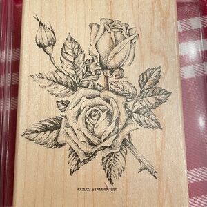 Stipple Rose Rubber stamp